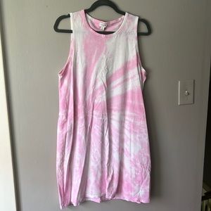 Jcrew pink tie-dye cotton dress